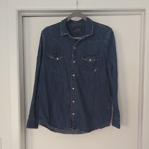 Lucky Brand Dark Blue Casual Button Down Shirt